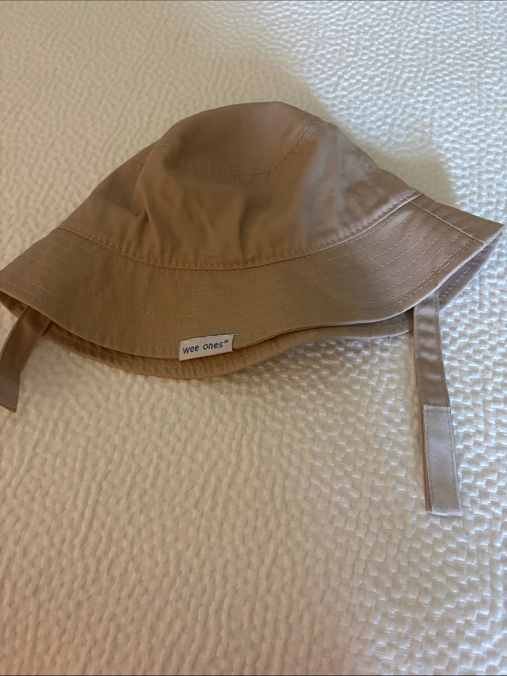 Wee Ones Tan Bucket Sun Hat with Chin Ties